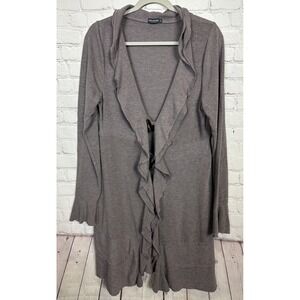 Earthbound Trading‎ Co viscose cardigan duster long length sweater, sz L, EUC